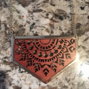 Topshop carves wood geometric necklace